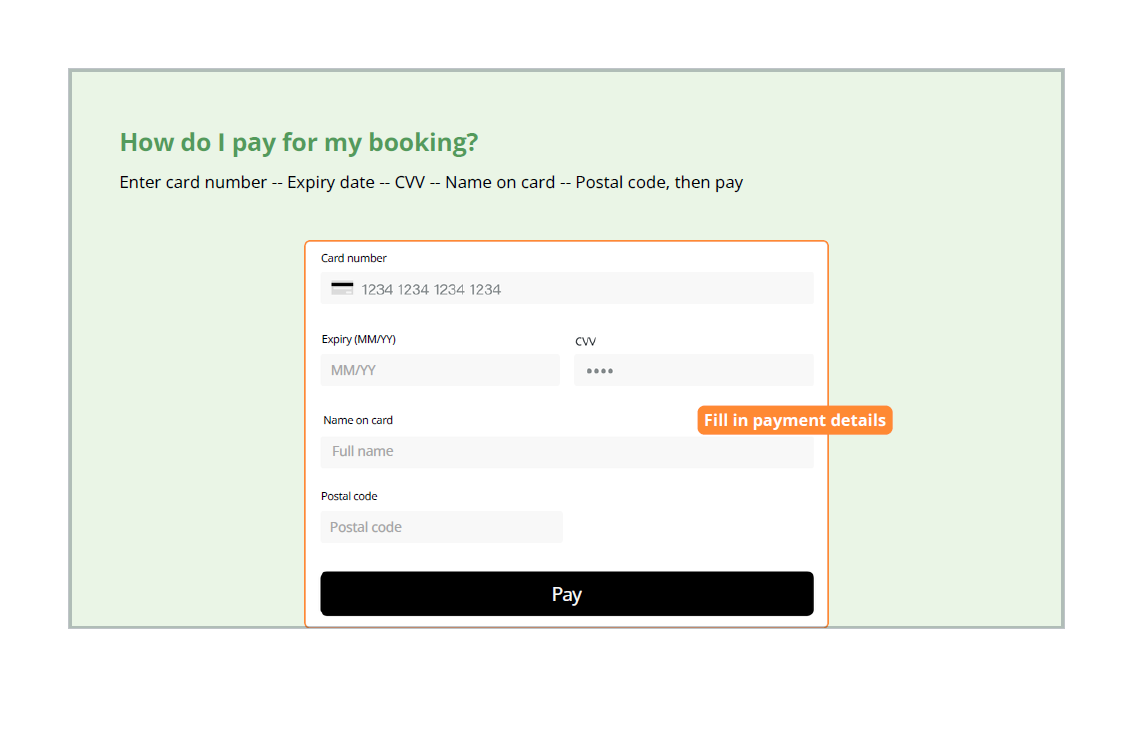 How to pay for your booking - Tikiwini