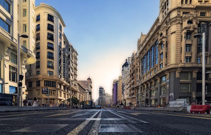 Madrid airport transfer and city view