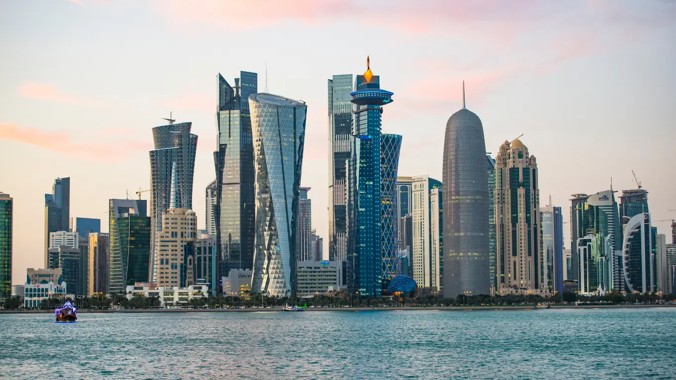 Doha airport transfer and skyline